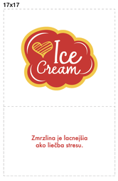 [1700] Servítky 17x17 s logom &quot;I love Ice cream&quot;