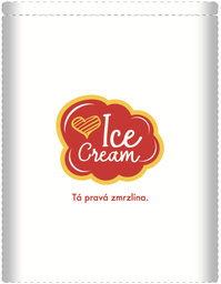 [1990] Stojan na servítky 17x17 s logom &quot;I love Ice cream&quot;